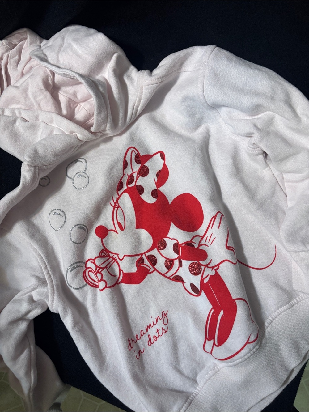 Girls minnie mouse pullover hoodie size XS